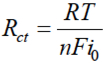 When the overpotential, η, is very small and the electrochemical system is at equilibrium, the expression for the charge-transfer resistance 